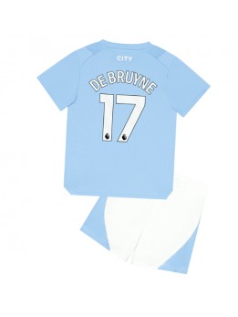 Manchester City Kevin De Bruyne #17 Heimtrikotsatz für Kinder 2023-24 Kurzarm (+ Kurze Hosen)